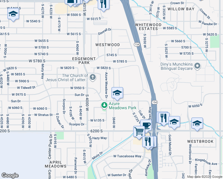 map of restaurants, bars, coffee shops, grocery stores, and more near 5979 3840 West in Salt Lake City
