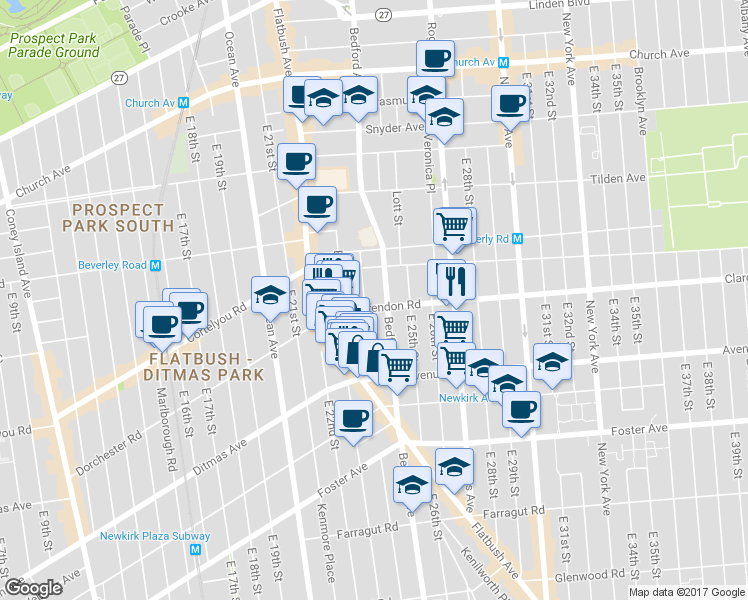 map of restaurants, bars, coffee shops, grocery stores, and more near in Brooklyn