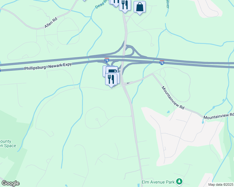 map of restaurants, bars, coffee shops, grocery stores, and more near 505 Martinsville Road in Bernards