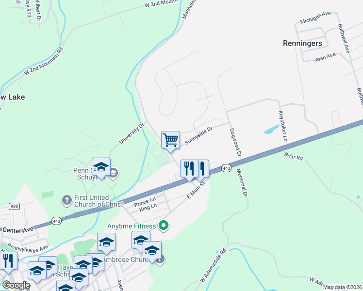 map of restaurants, bars, coffee shops, grocery stores, and more near 200 Township Highway 690 in Schuylkill Haven