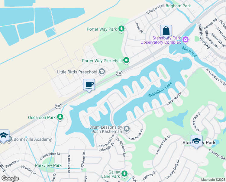 map of restaurants, bars, coffee shops, grocery stores, and more near 173 Lakeview in Stansbury Park