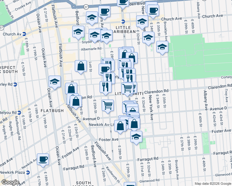 map of restaurants, bars, coffee shops, grocery stores, and more near in Brooklyn