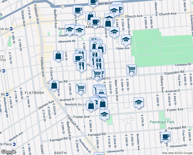 map of restaurants, bars, coffee shops, grocery stores, and more near in Brooklyn