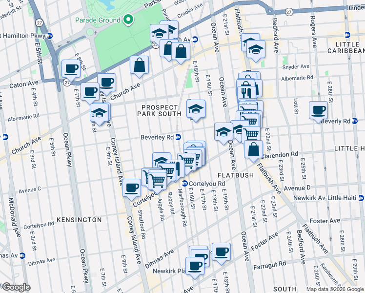 map of restaurants, bars, coffee shops, grocery stores, and more near in Brooklyn
