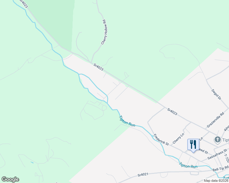 map of restaurants, bars, coffee shops, grocery stores, and more near Cedar Street in Tyrone