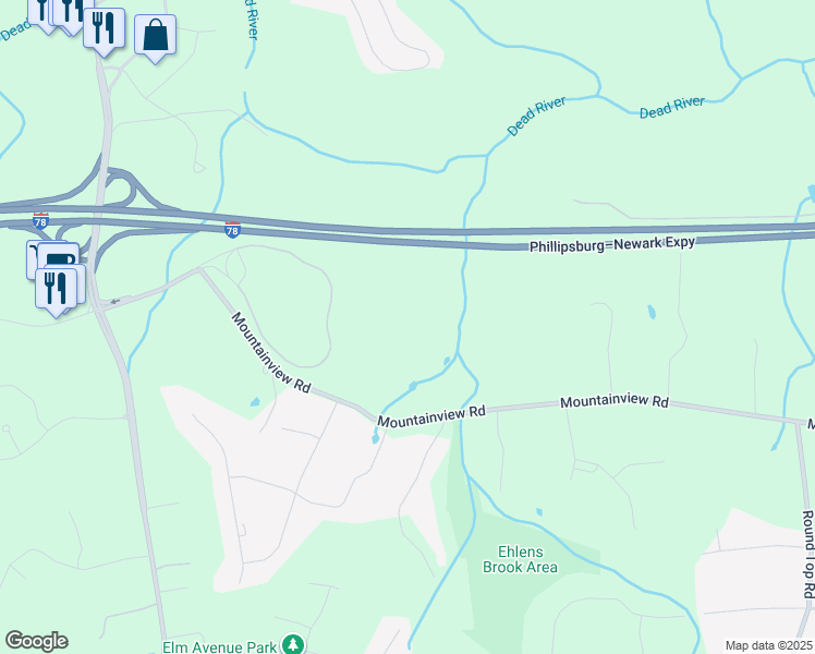 map of restaurants, bars, coffee shops, grocery stores, and more near 15 Mountainview Road in Warren