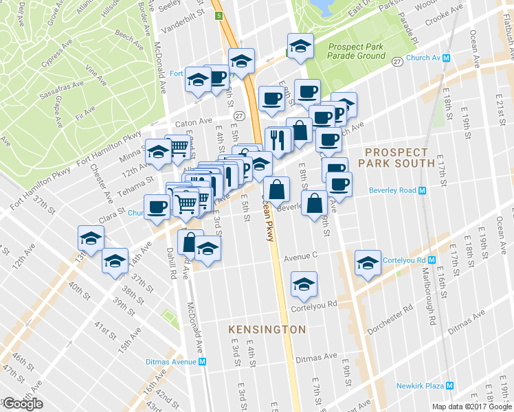 map of restaurants, bars, coffee shops, grocery stores, and more near in Brooklyn