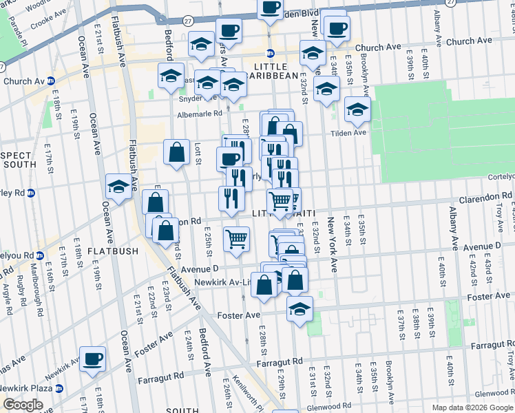 map of restaurants, bars, coffee shops, grocery stores, and more near in Brooklyn