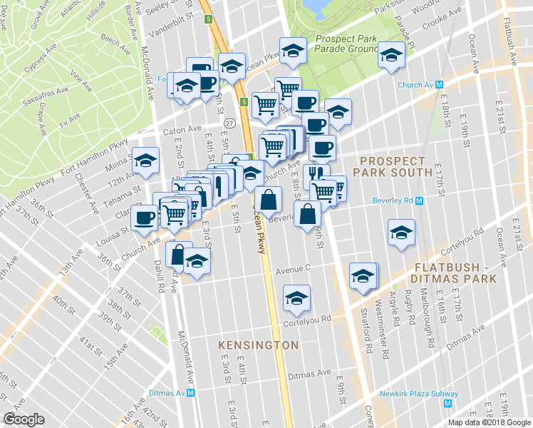map of restaurants, bars, coffee shops, grocery stores, and more near in Brooklyn