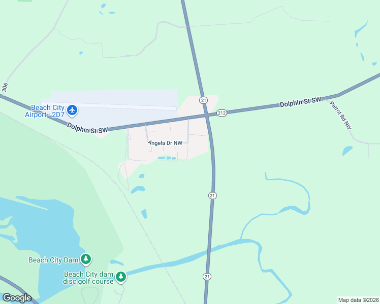 map of restaurants, bars, coffee shops, grocery stores, and more near 10981 Mushroom Road Northwest in Beach City