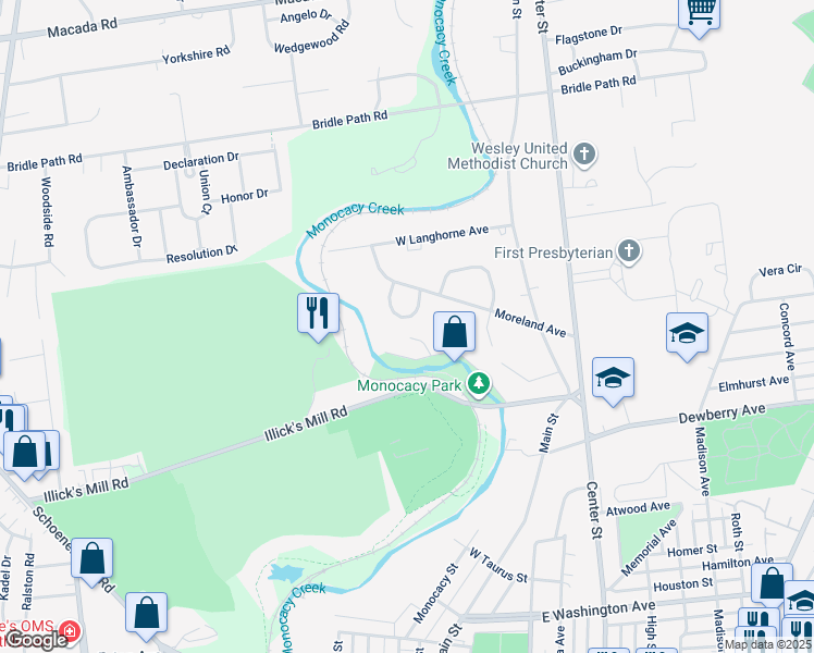 map of restaurants, bars, coffee shops, grocery stores, and more near 2339 Overlook Drive in Bethlehem