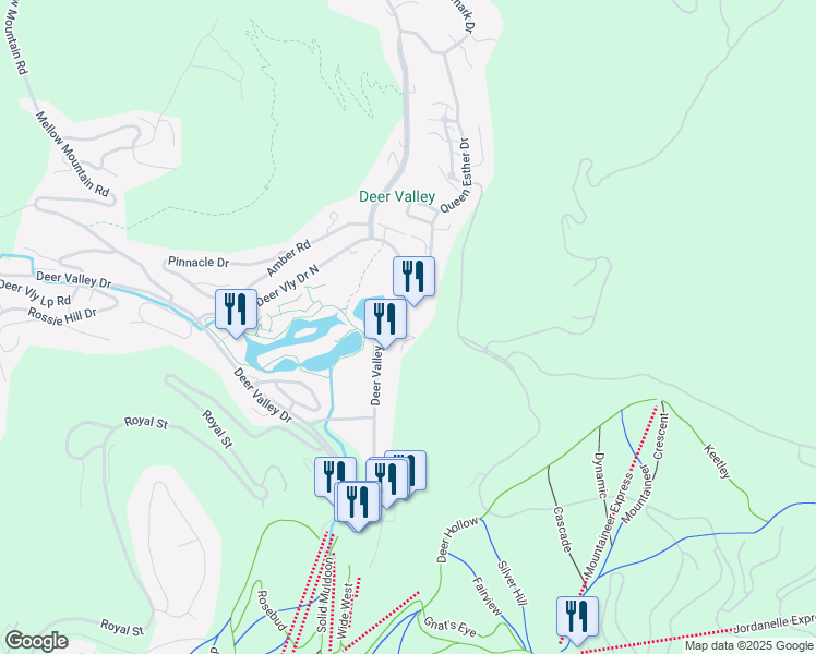 map of restaurants, bars, coffee shops, grocery stores, and more near 2900 Deer Valley Drive East in Park City