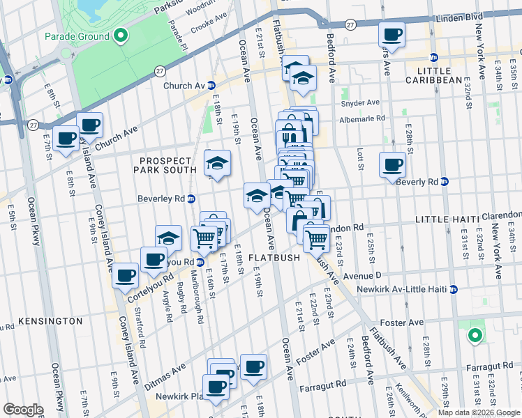 map of restaurants, bars, coffee shops, grocery stores, and more near in Brooklyn