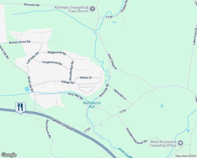 map of restaurants, bars, coffee shops, grocery stores, and more near 1110 Willow Drive in Orwigsburg