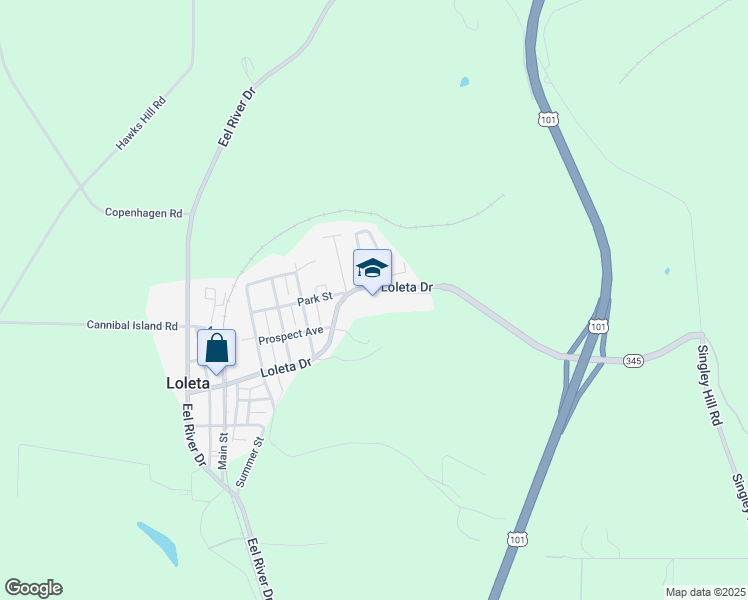 map of restaurants, bars, coffee shops, grocery stores, and more near 700 Loleta Drive in Loleta