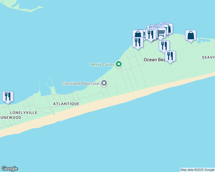 map of restaurants, bars, coffee shops, grocery stores, and more near 55 Sexton Walk in Ocean Beach