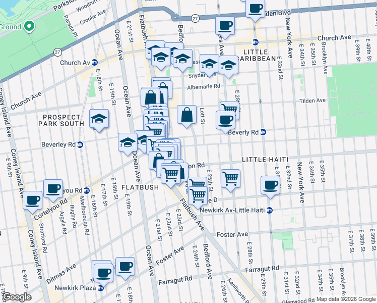 map of restaurants, bars, coffee shops, grocery stores, and more near in Brooklyn