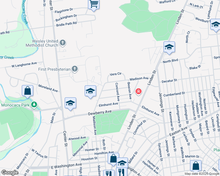 map of restaurants, bars, coffee shops, grocery stores, and more near 471 Greenwood Ave in Bethlehem