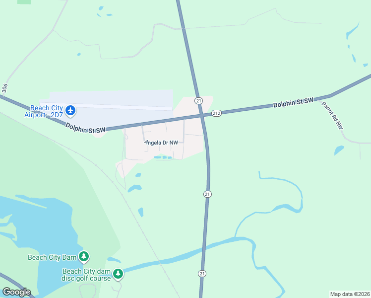 map of restaurants, bars, coffee shops, grocery stores, and more near 10981 Mushroom Road Northwest in Beach City