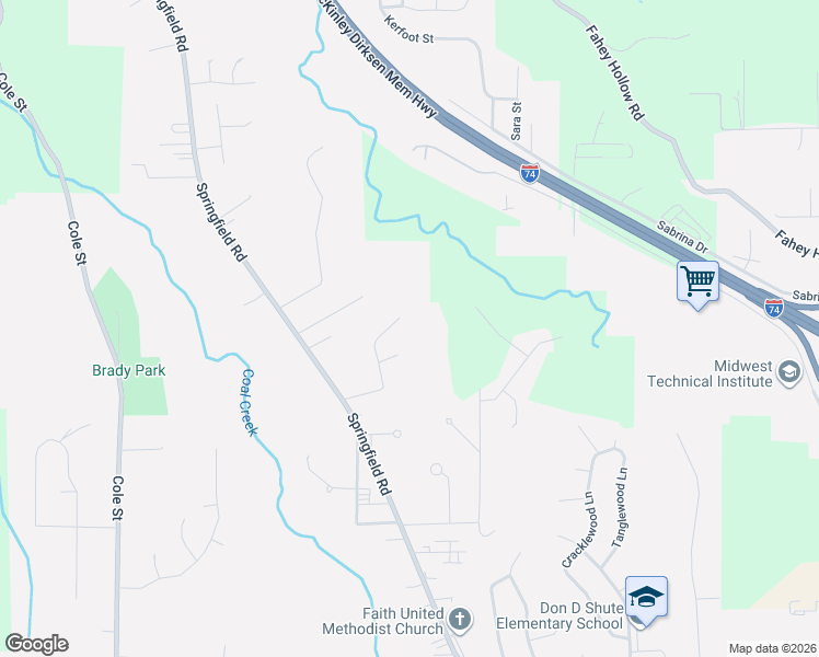 map of restaurants, bars, coffee shops, grocery stores, and more near 132 Lincoln Pkwy in East Peoria