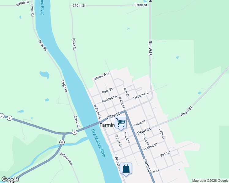 map of restaurants, bars, coffee shops, grocery stores, and more near 300-398 Park Street in Farmington