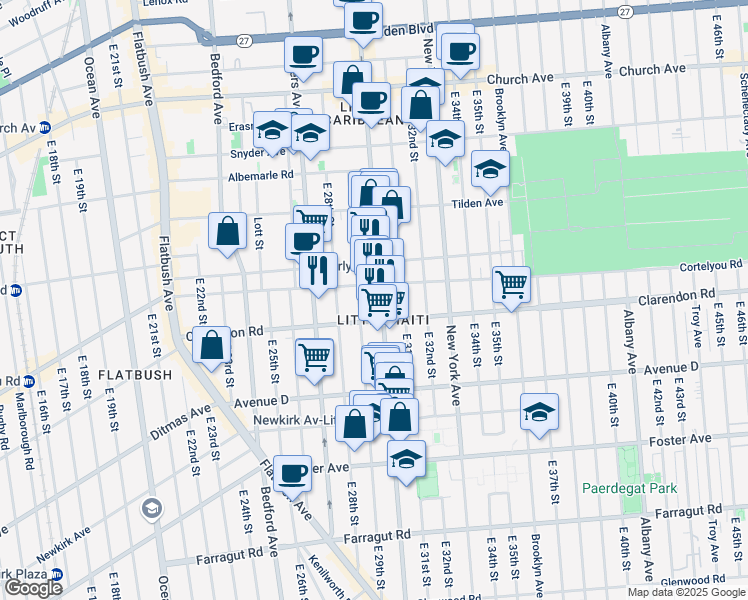 map of restaurants, bars, coffee shops, grocery stores, and more near in Brooklyn