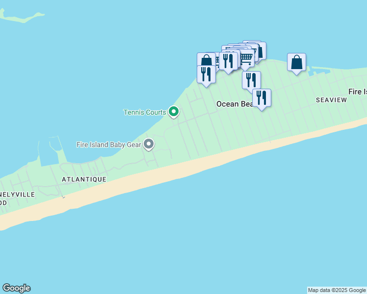 map of restaurants, bars, coffee shops, grocery stores, and more near 35 Schooner Walk in Bay Shore