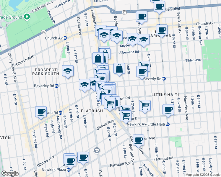 map of restaurants, bars, coffee shops, grocery stores, and more near in Brooklyn