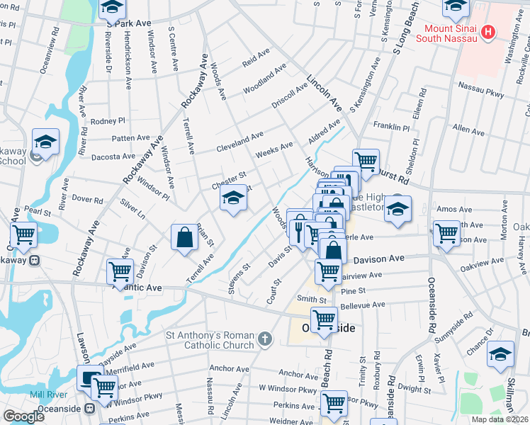 map of restaurants, bars, coffee shops, grocery stores, and more near 2889 Arnold Avenue in Oceanside
