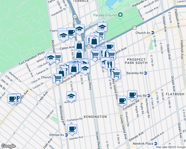 map of restaurants, bars, coffee shops, grocery stores, and more near in Brooklyn