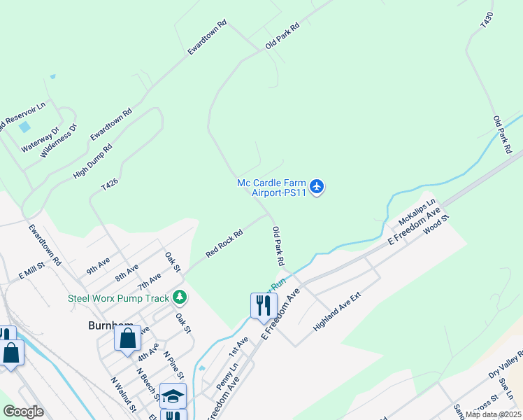 map of restaurants, bars, coffee shops, grocery stores, and more near 200 Old Park Road in Lewistown