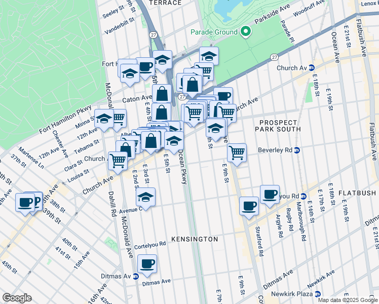 map of restaurants, bars, coffee shops, grocery stores, and more near in Brooklyn