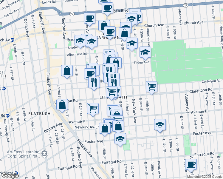 map of restaurants, bars, coffee shops, grocery stores, and more near in Brooklyn