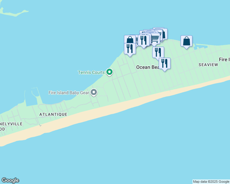 map of restaurants, bars, coffee shops, grocery stores, and more near 35 Schooner Walk in Bay Shore