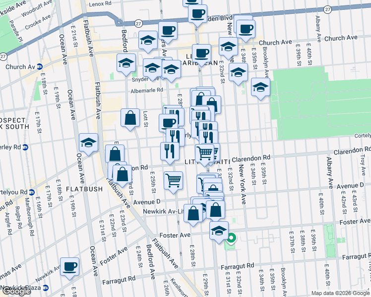 map of restaurants, bars, coffee shops, grocery stores, and more near in Brooklyn