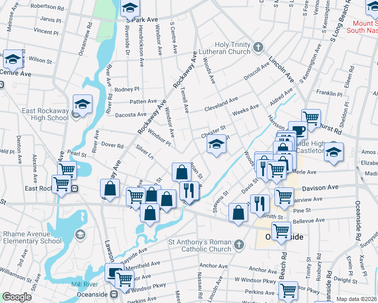 map of restaurants, bars, coffee shops, grocery stores, and more near 429 Windsor Place in Oceanside