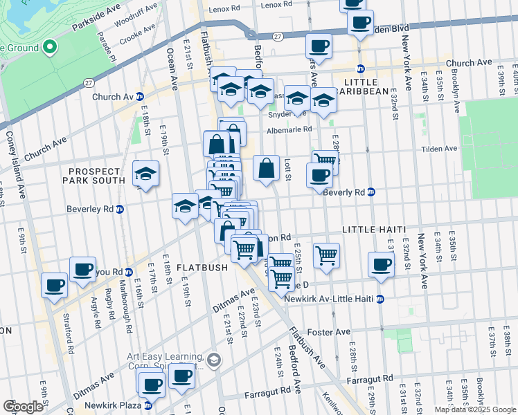 map of restaurants, bars, coffee shops, grocery stores, and more near in Brooklyn
