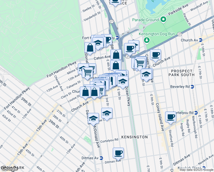 map of restaurants, bars, coffee shops, grocery stores, and more near in Brooklyn