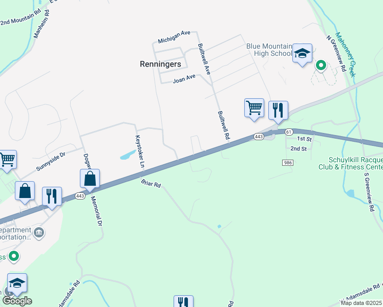 map of restaurants, bars, coffee shops, grocery stores, and more near 10 Sammys Mobile Home Park in Schuylkill Haven