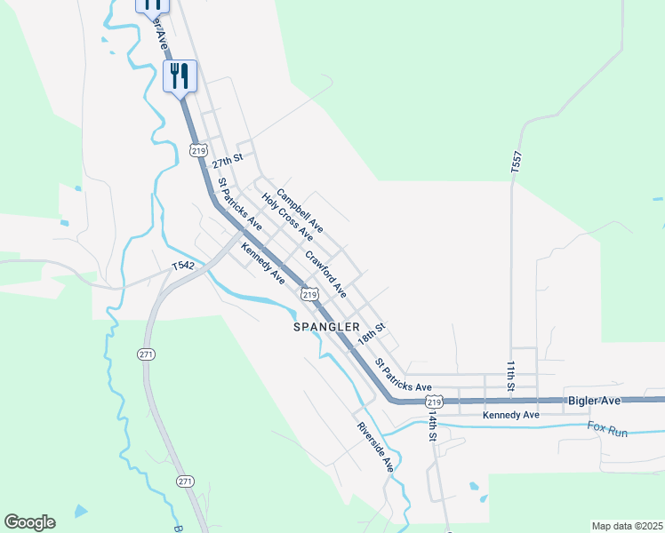 map of restaurants, bars, coffee shops, grocery stores, and more near 2011 Crawford Avenue in Northern Cambria