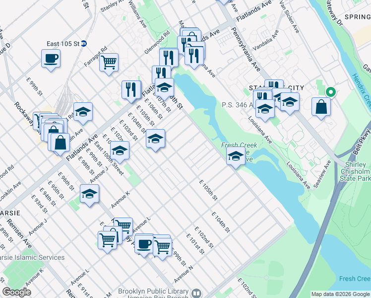 map of restaurants, bars, coffee shops, grocery stores, and more near in Brooklyn