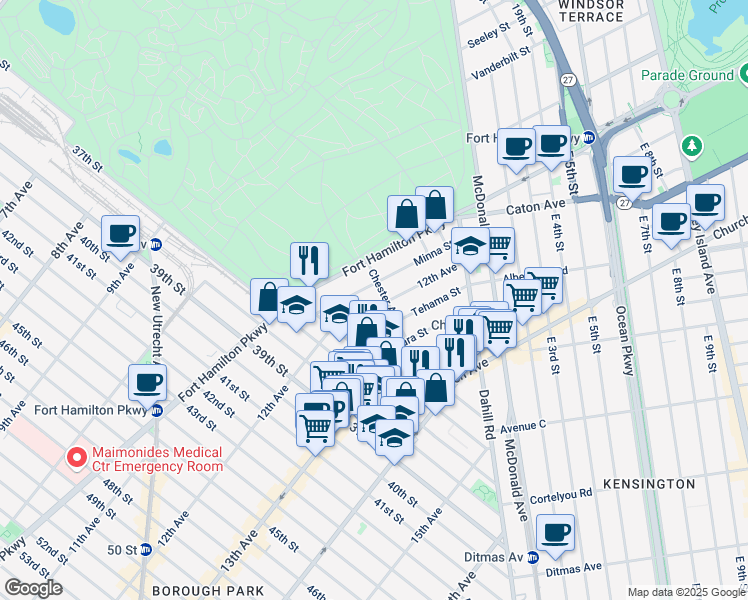 map of restaurants, bars, coffee shops, grocery stores, and more near in Brooklyn