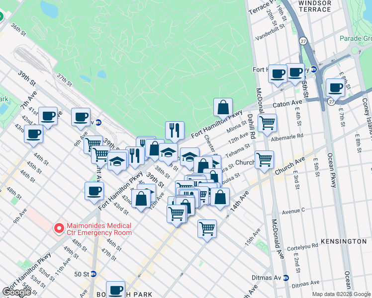 map of restaurants, bars, coffee shops, grocery stores, and more near 190 Minna Street in Brooklyn