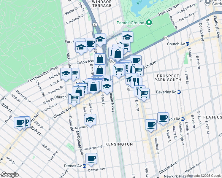 map of restaurants, bars, coffee shops, grocery stores, and more near in Brooklyn