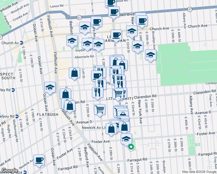 map of restaurants, bars, coffee shops, grocery stores, and more near in Brooklyn