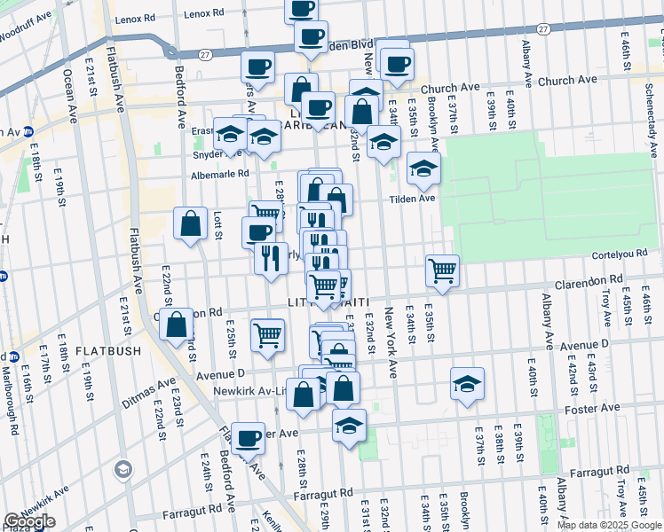 map of restaurants, bars, coffee shops, grocery stores, and more near in Brooklyn