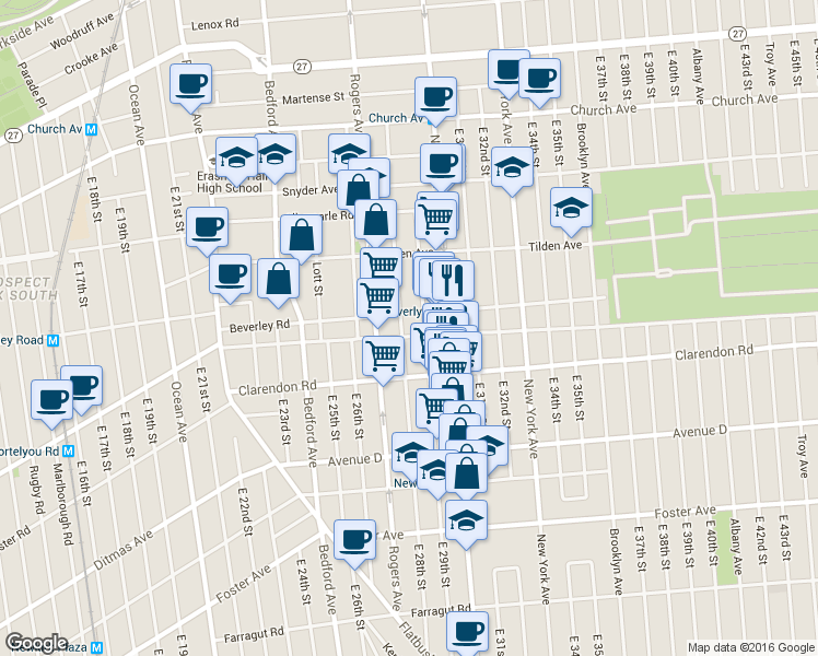 map of restaurants, bars, coffee shops, grocery stores, and more near in Brooklyn