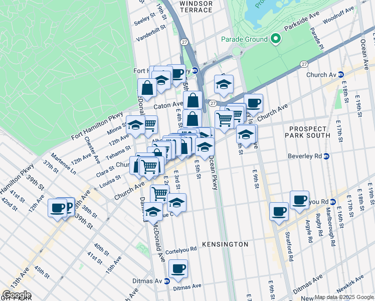 map of restaurants, bars, coffee shops, grocery stores, and more near in Brooklyn