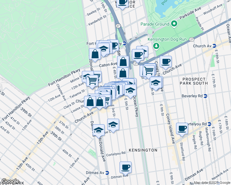 map of restaurants, bars, coffee shops, grocery stores, and more near in Brooklyn