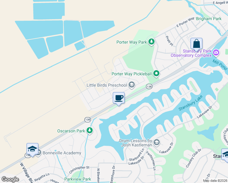 map of restaurants, bars, coffee shops, grocery stores, and more near 335 West Palomino Way in Stansbury Park